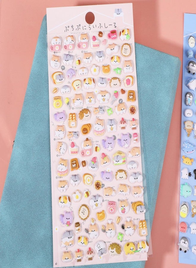 ElevateTech 3D Stickers for Kids Cute Mini Puffy Cartoon Animal Removable Stickers Set Including Hamster Penguins Puppy Tit Handmade Decoration Suitable Boys Girls Rewards Party Gifts 6 Sheets - Image 3